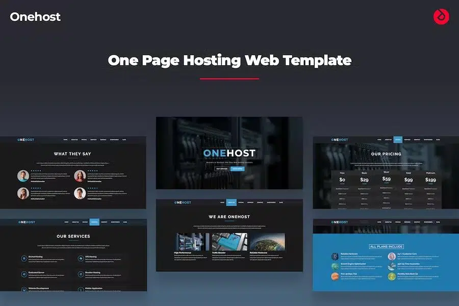 Onehost – One Page Responsive Hosting Template