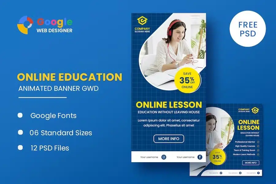 Online Course Animated Banner GWD