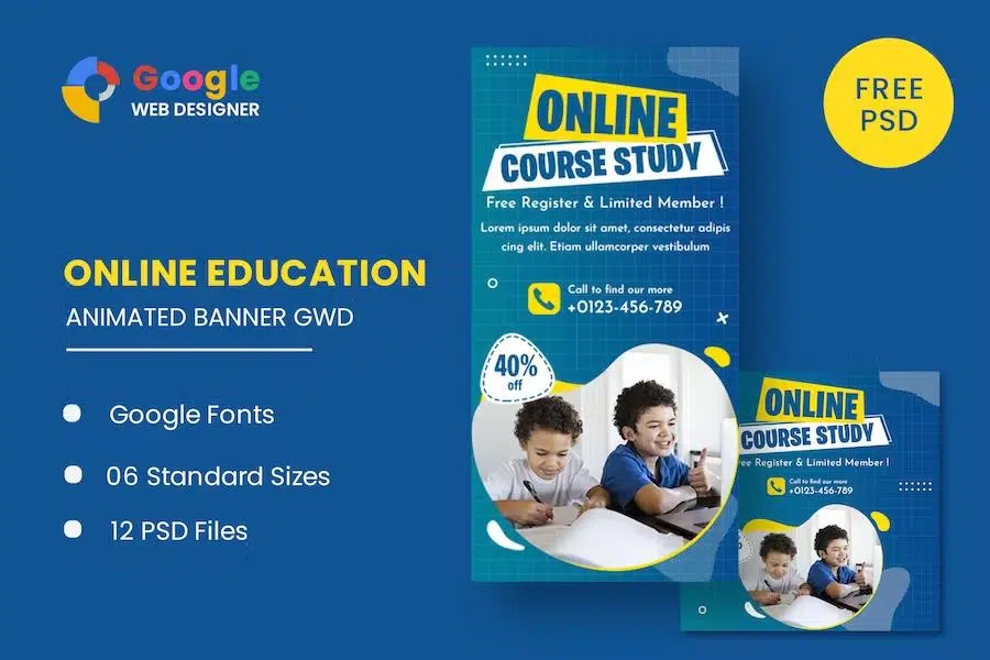 Online Course Study HTML5 Banner Ads GWD