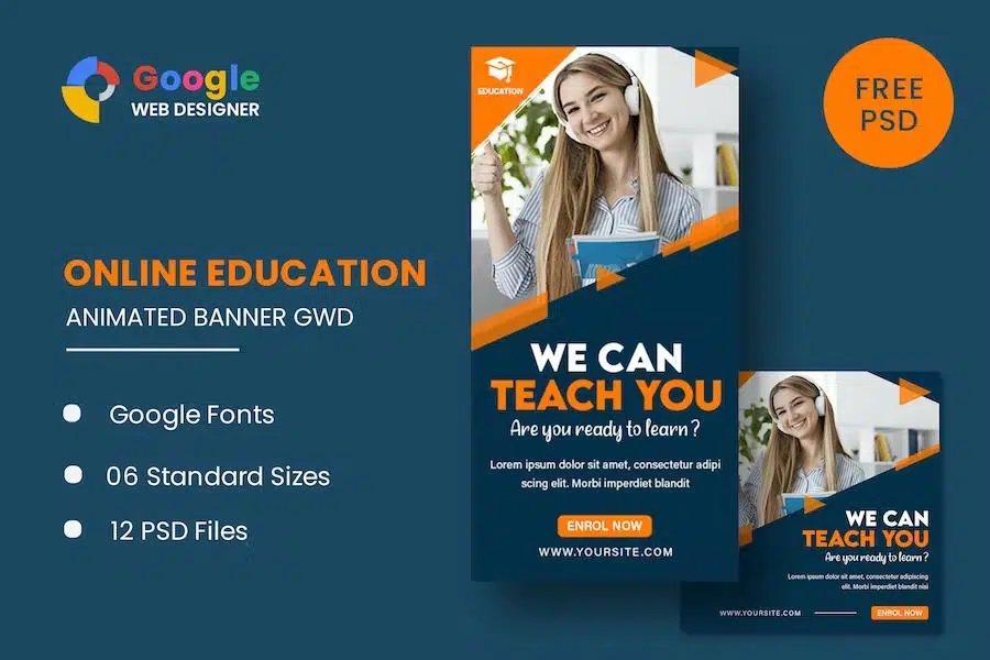 Online Education Animated Banner Google Web Design