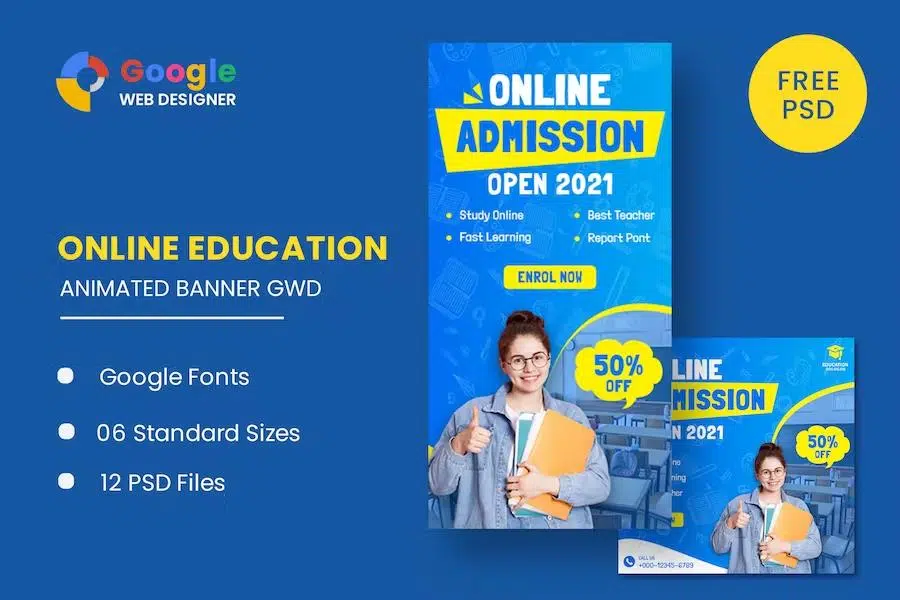 Online Education HTML5 Banner Ads GWD