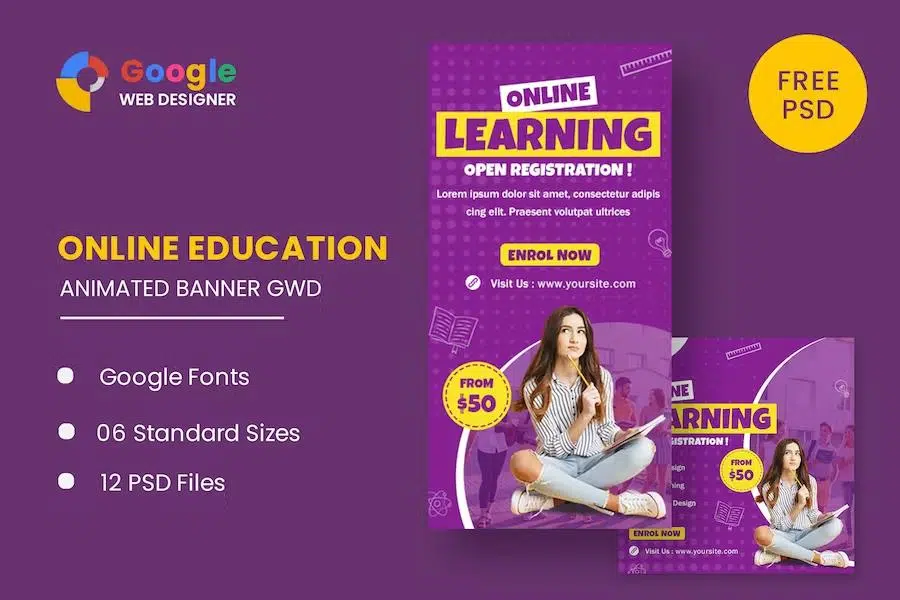 Online Learing HTML5 Banner Ads GWD