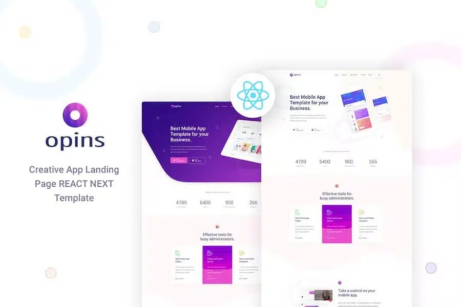 Opins – React Next App Landing Page Template