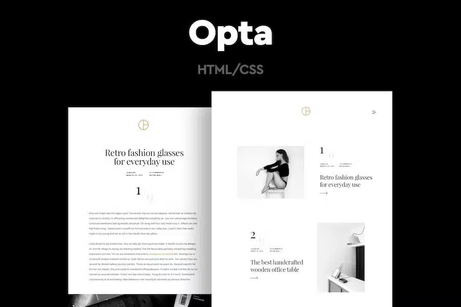 Opta – Minimal Portfolio and Photography HTML Template