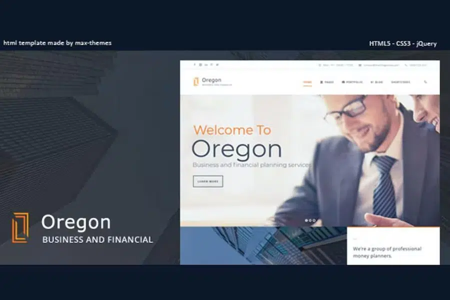 Oregon – Finance HTML Template