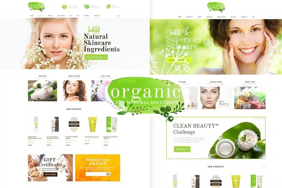 Organic Beauty Store & Natural Cosmetics WordPress Theme