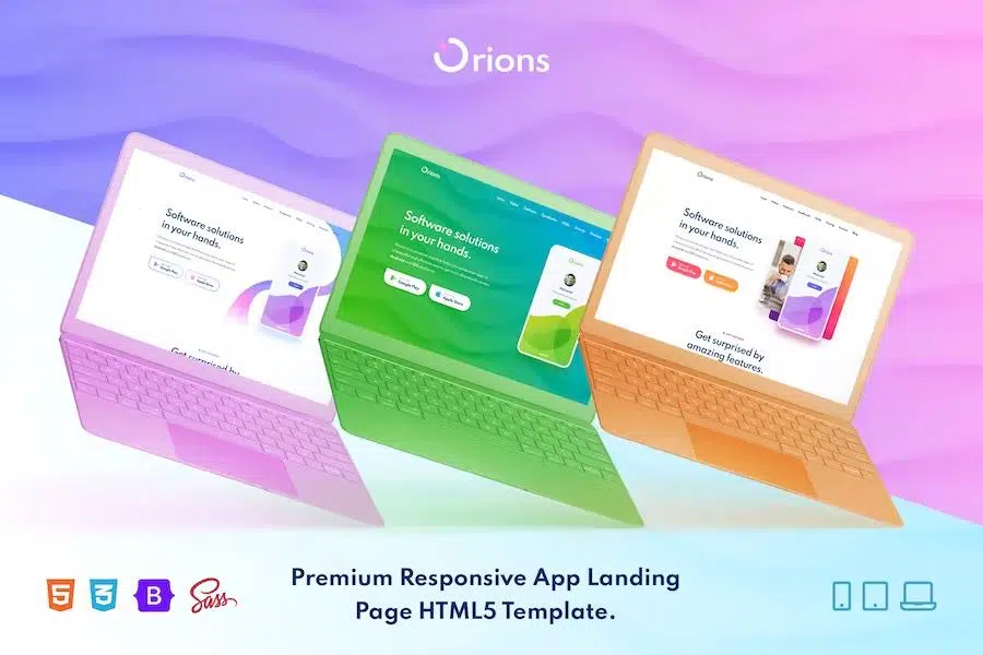 Orions – Responsive App Landing Page HTML Template