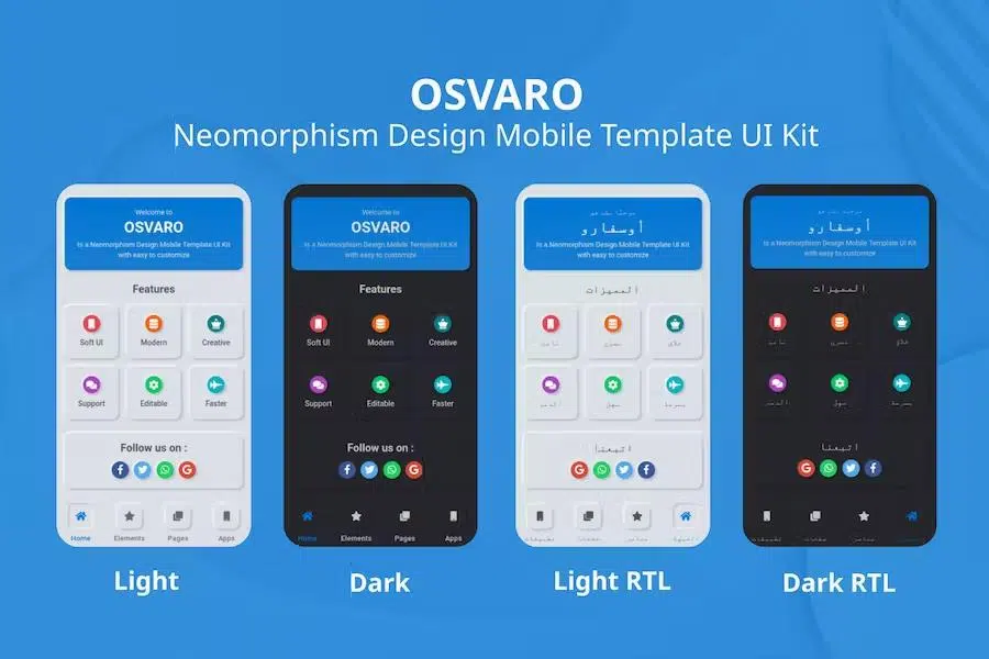 Osvaro – Neomorphism Design Mobile Template UI Kit