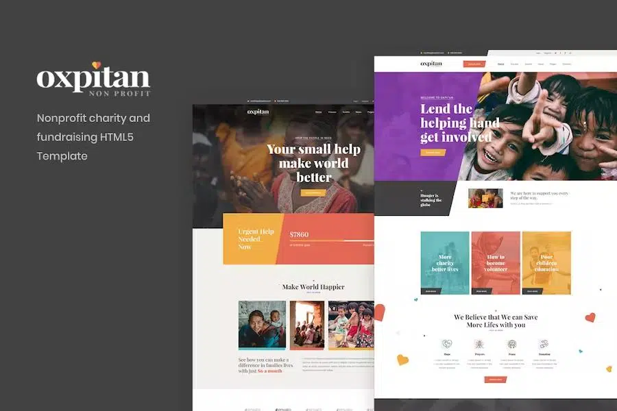 Oxpitan – Nonprofit Charity and Fundraising HTML5 Template