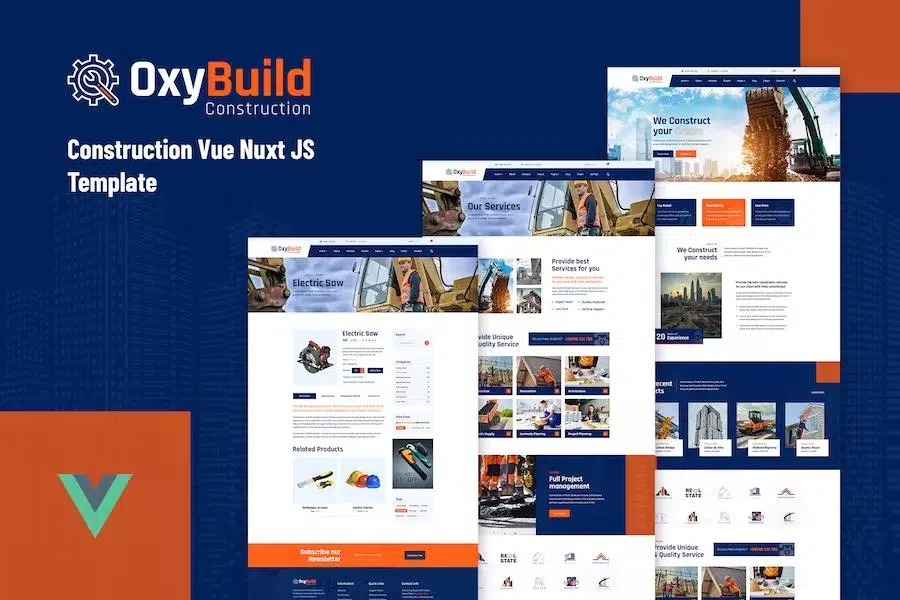 OxyBuild – Vue JS Construction Template using Nuxt JS