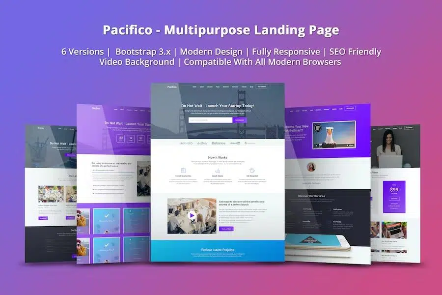 Pacifico – Multipurpose HTML Landing Page Template