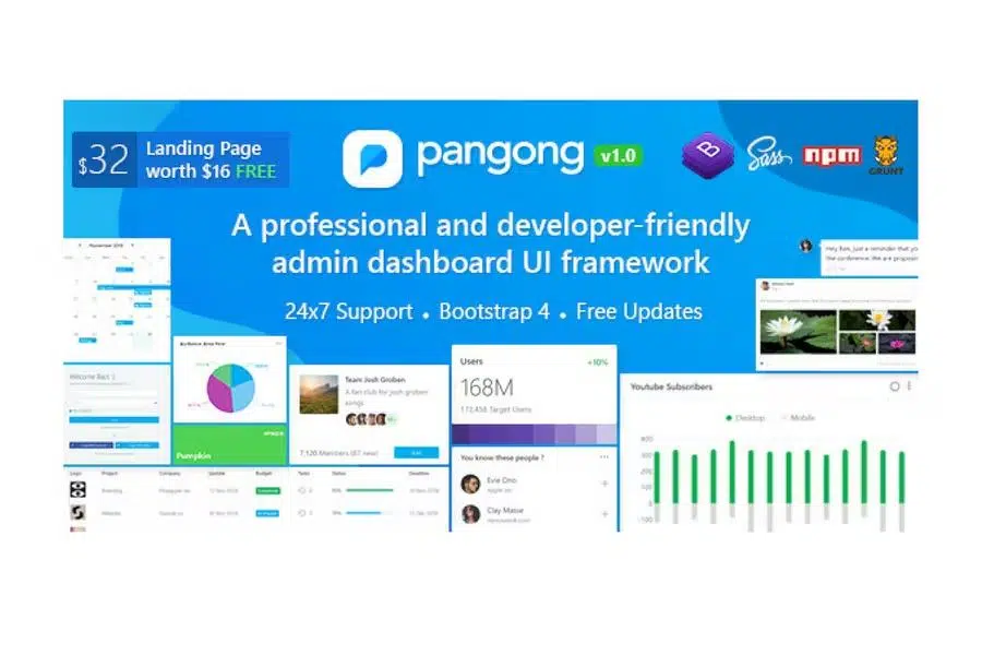 Pangong – Developer-friendly Bootstrap Admin Dashboard + UI Kit