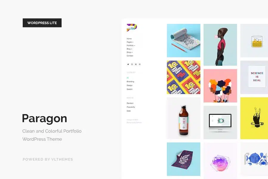 Paragon Lite – Colorful Portfolio for Freelancers & Agencies