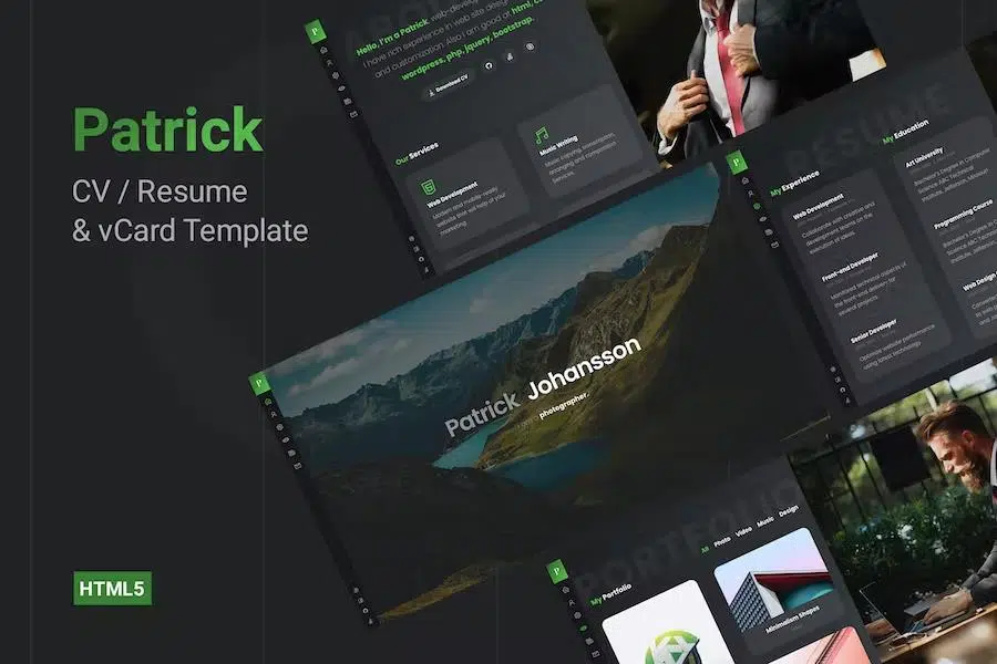 Patrick – Personal vCard Template