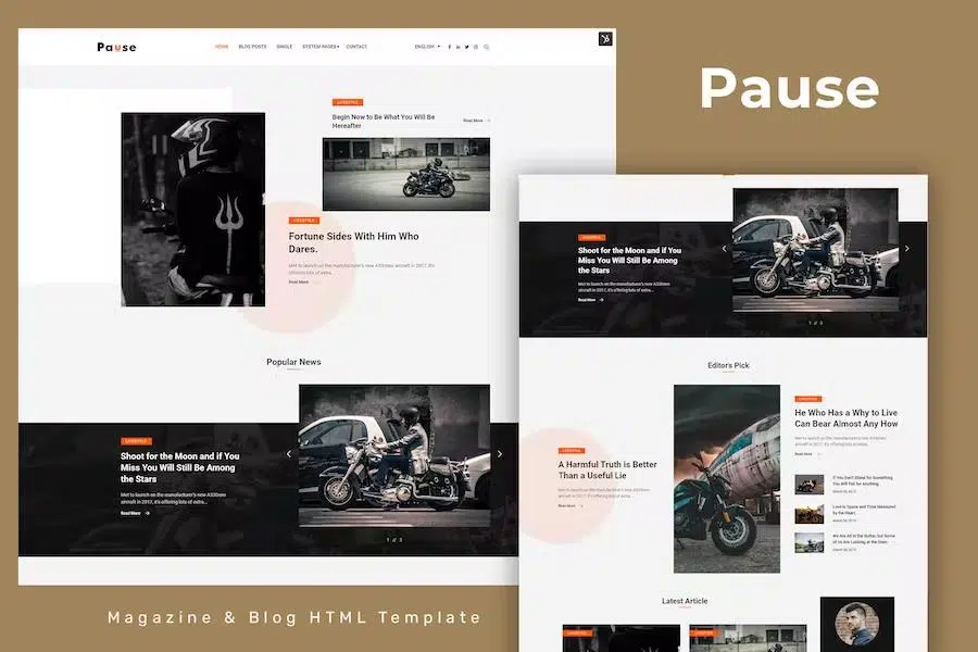 Pause – Blog and Magazine HTML Template