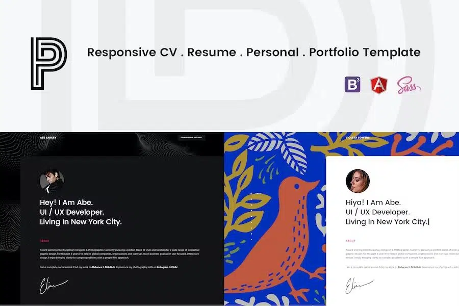 Penelope – Responsive CV Resume Personal Portfolio Template