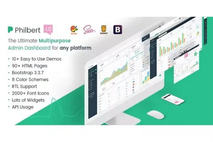 Philbert – Multipurpose Bootstrap Admin Dashboard Template + UI Kit