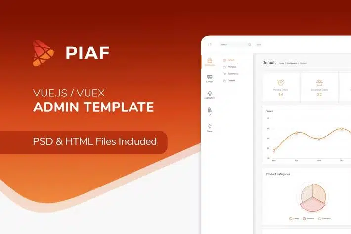 Piaf – Vue Admin Template