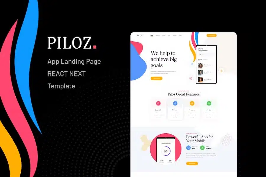 Piloz – React Next App Landing Page Template