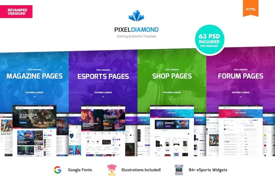 Pixel Diamond – HTML eSports Team, Sports Results & Gaming Magazine & Community