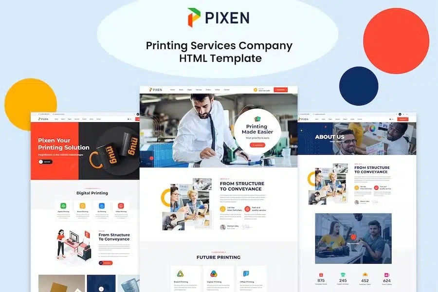 Pixen – Printing Services Company HTML5 Template