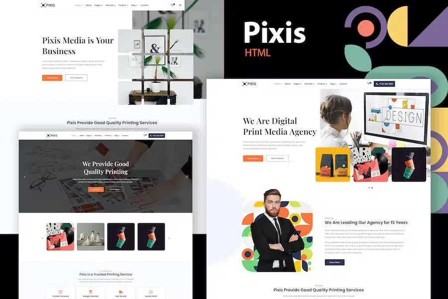 Pixis – POD Business HTML Template