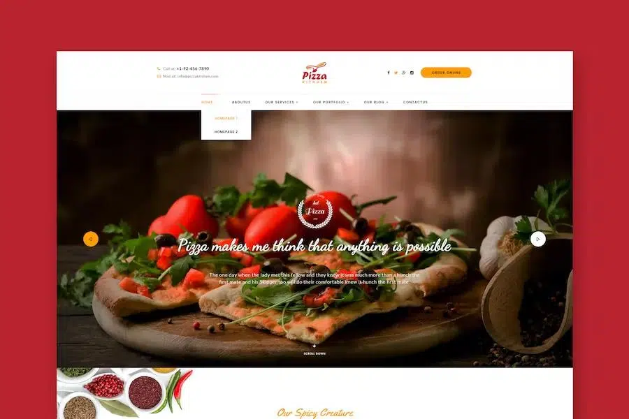 Pizza Kitchen – Fast Food HTML Template