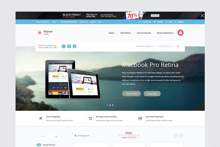 Planet Store – Ecommerce HTML Template