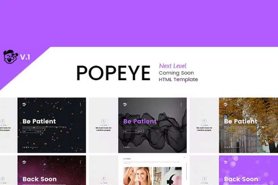 Popeye – Responsive HTML5 Coming Soon Template – Under Construction