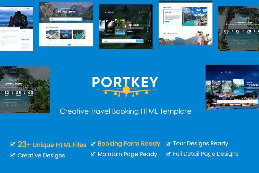 PortKey – Creative Tour Travel Booking HTML5 Template