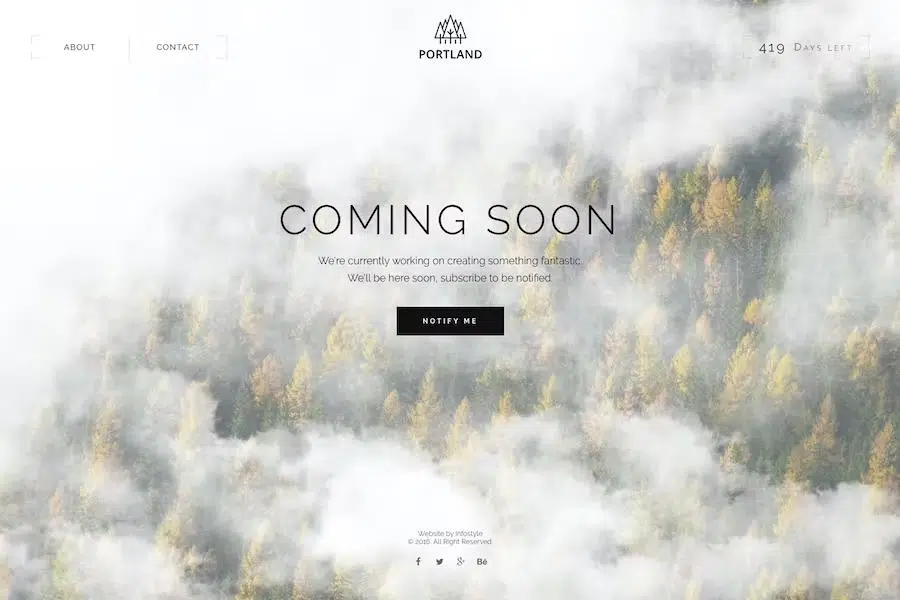 Portland – Creative Coming Soon & Maintenance Mode Template