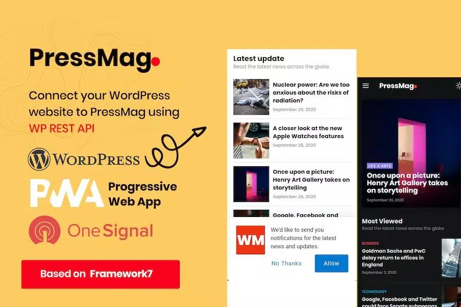 PressMag – News & Magazine PWA Mobile Template