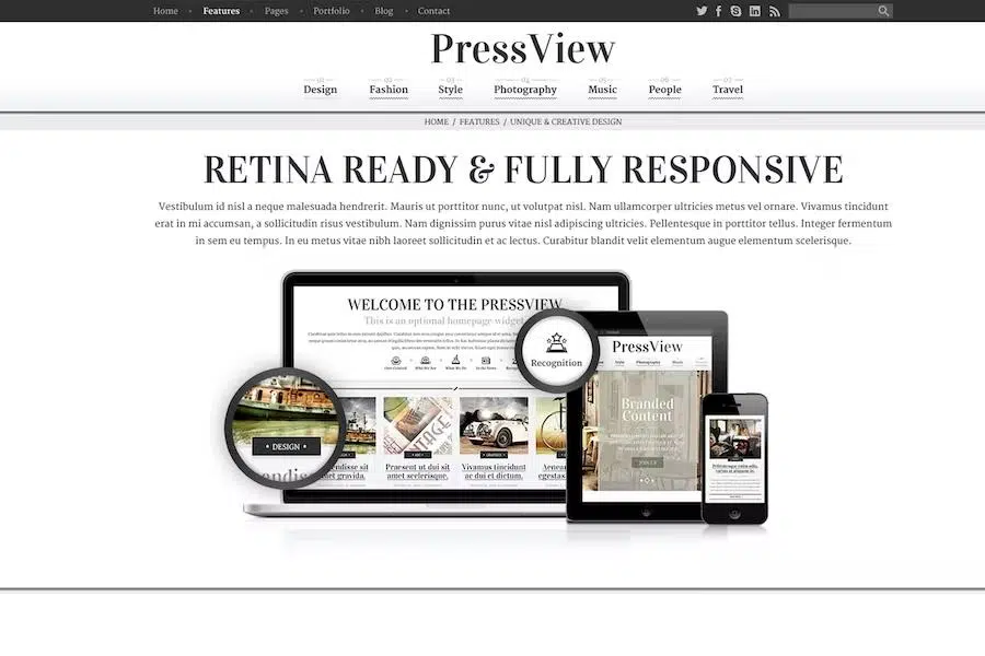 PressView – Vintage and Stylish Magazine Template