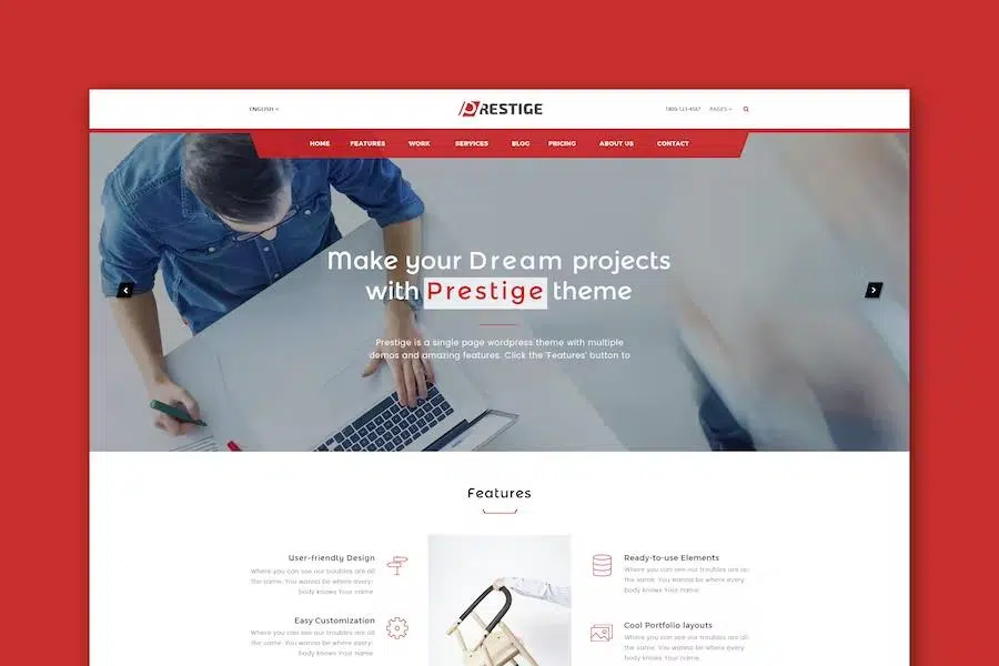 Prestige – Single Page HTML Template