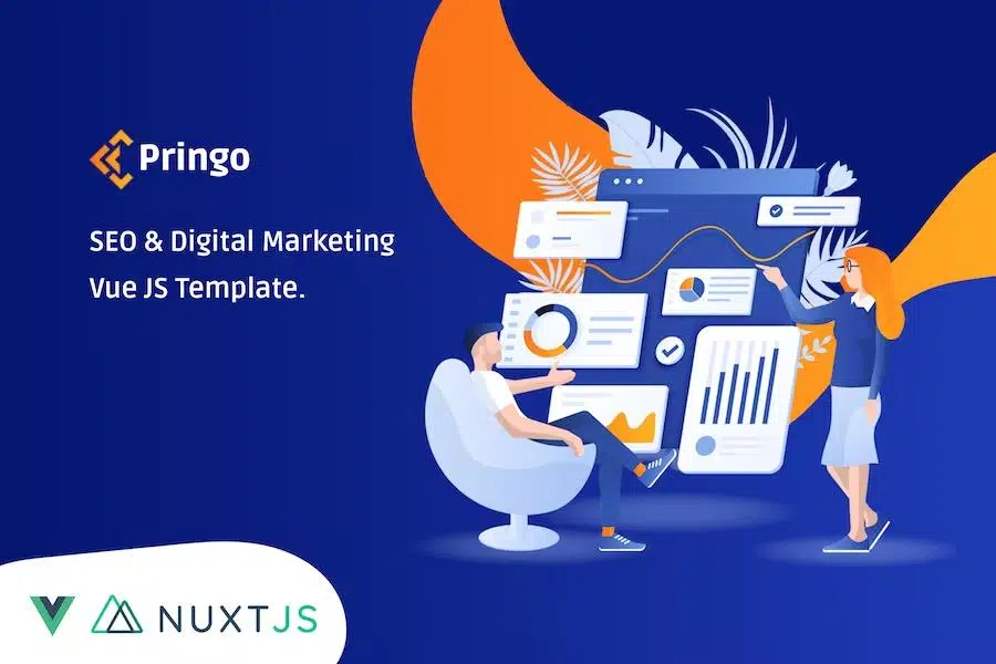 VueJS digital marketing template using Nuxt JS – Pringo