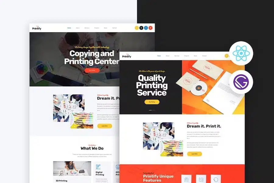 Printify – Gatsby React Printing Company Template