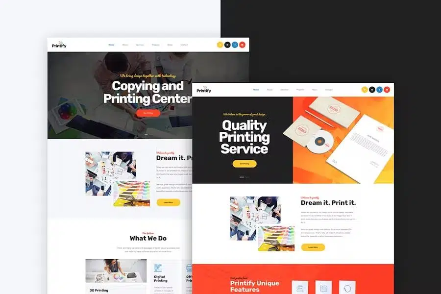 Printify – Attention Grabbing Printing Company HTML Template