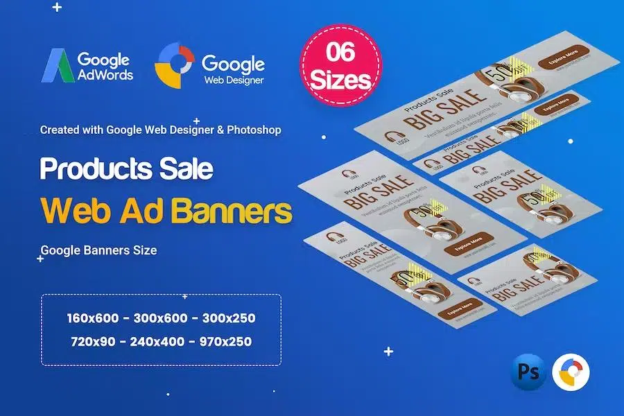 Product Sale Banners Ad D30 – Google Web Design