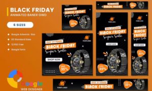 Product Sale Black Friday Banner Set Template