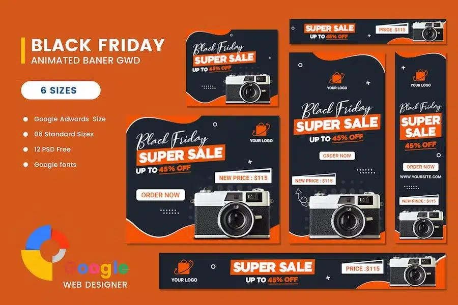 Product Sale Black Friday HTML5 Banner Ads GWD