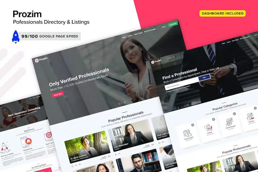 Prozim – Professionals Directory & Listings Template