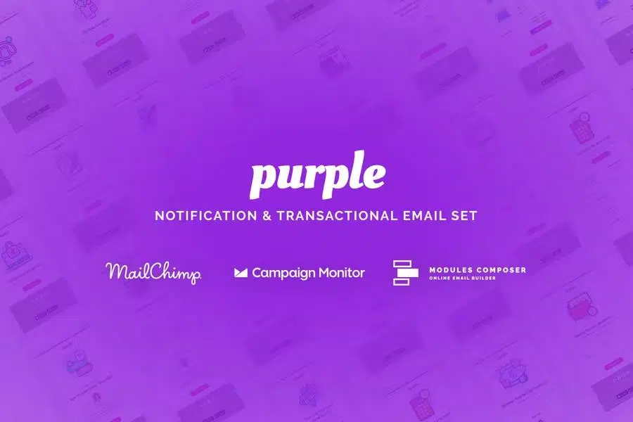 Purple – Notification & Transactional Email Templates