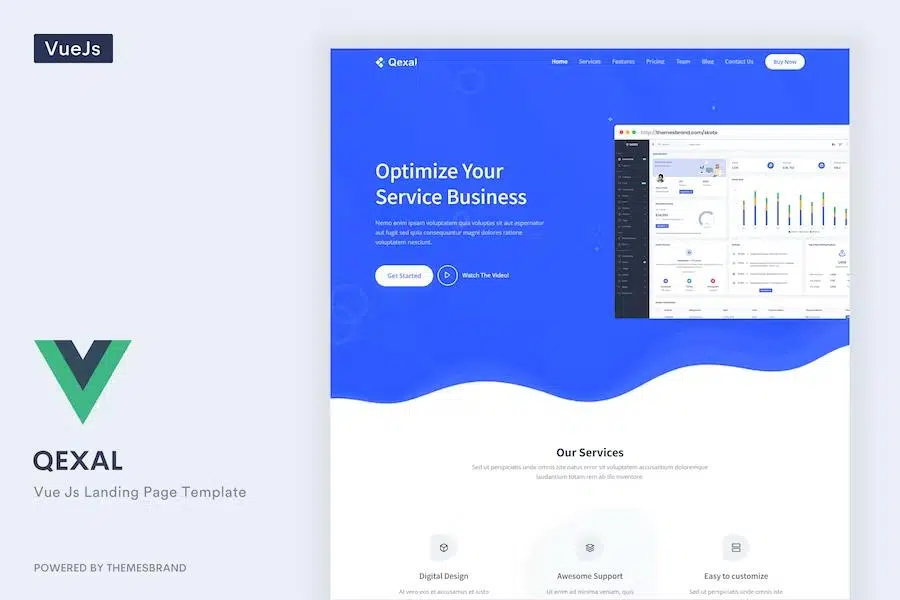 Qexal – Vue Js Landing Page Template