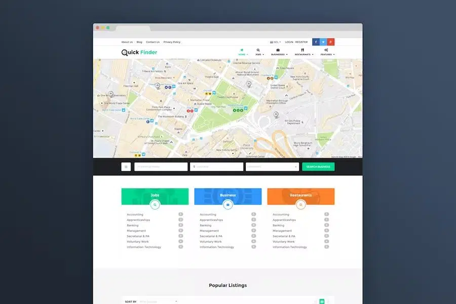 QuickFinder – Directory & Listings Template (Multi-Industry)