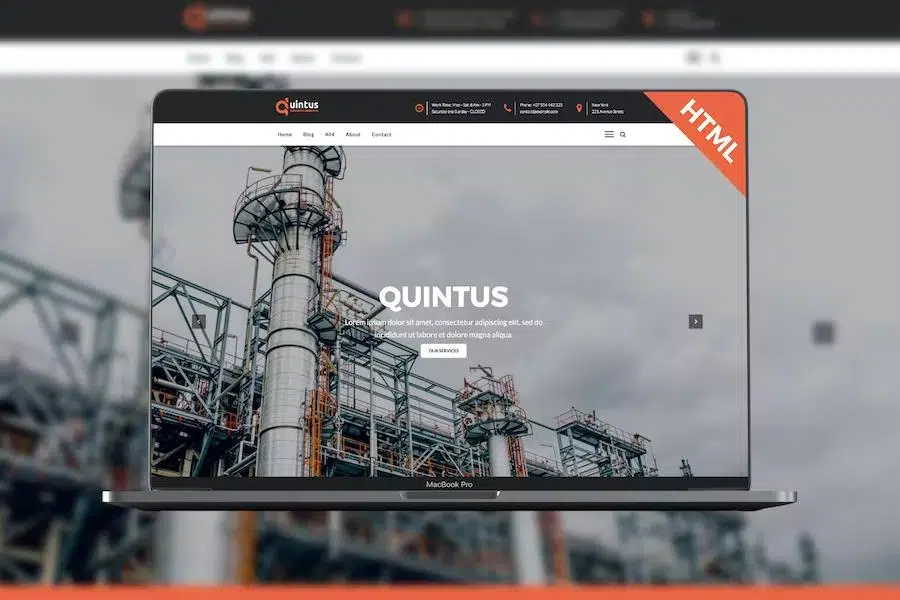 Quintus – Industry Factory Engineering HTML5 Template