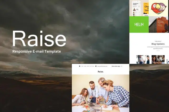 Raise Mail – Responsive E-mail Template + Online Access + Mailster + MailChimp