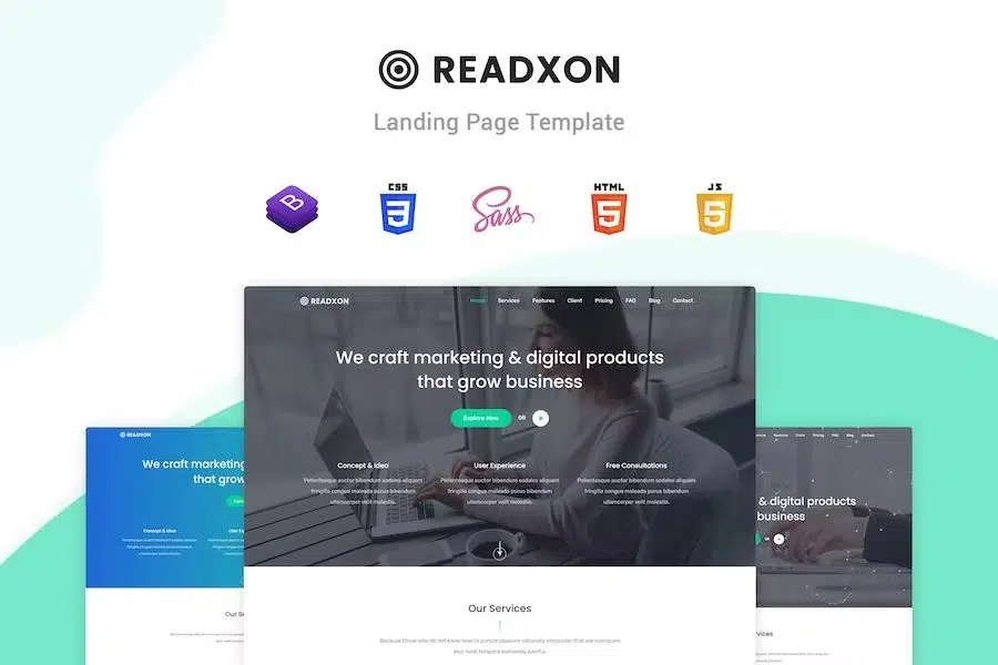 Readxon – Landing Page Template