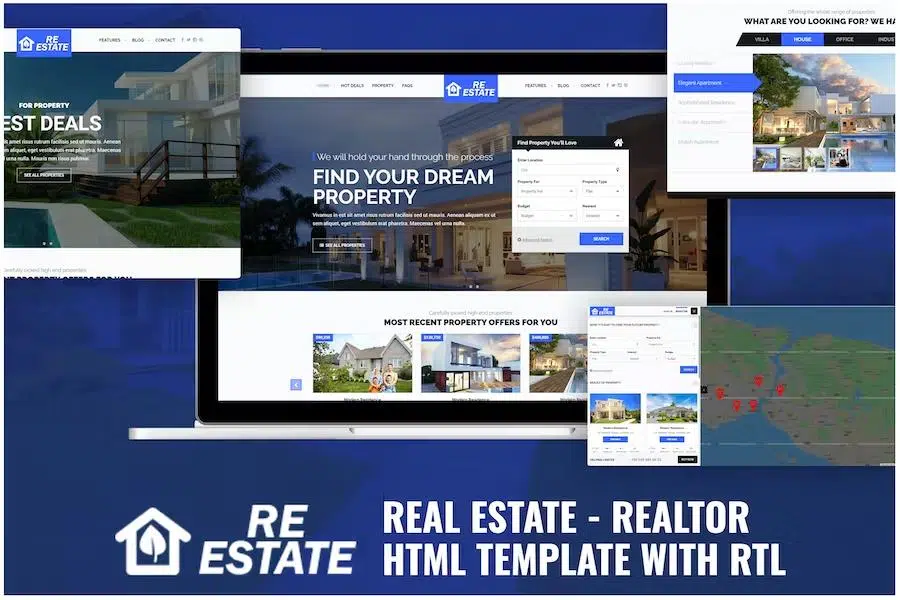 Real Estate – Realtor HTML Template with RTL