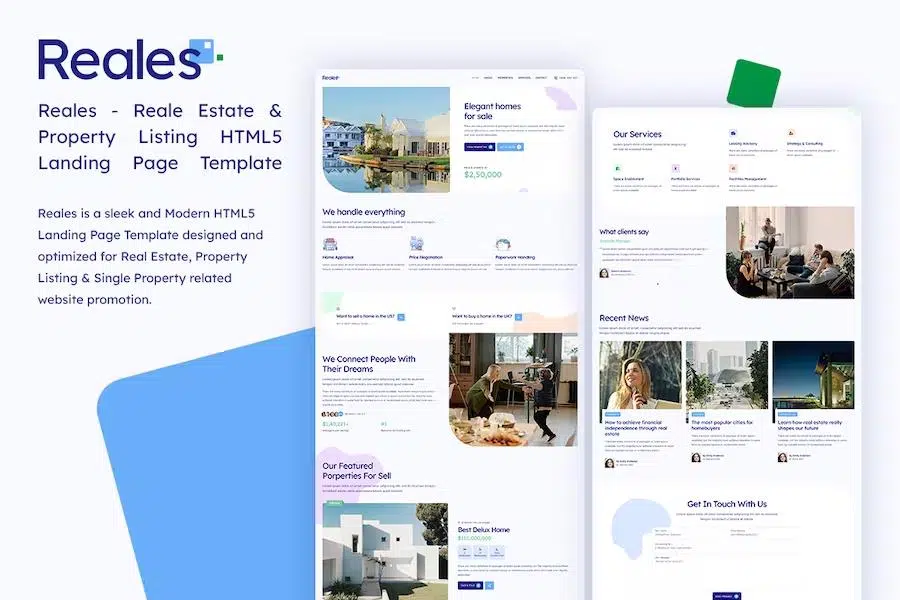 Reales – Real Estate & Property Listing HTML Landing Page Template