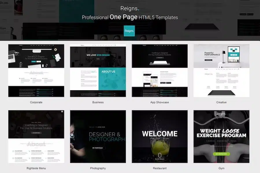 Reigns – Professional One Page HTML5 Templates